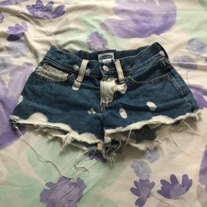 girls jean shorts acid wash
